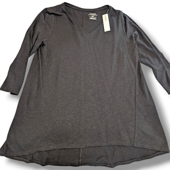 Chico's Tops - NWT Chico's Charcoal Long Sleeve V-Neck Ultimate Tee Top, Size 1